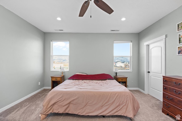 1984 S 4300 W, Ogden, UT 84401 - bedroom featuring visible vents, baseboards, recessed lighting, and light carpet