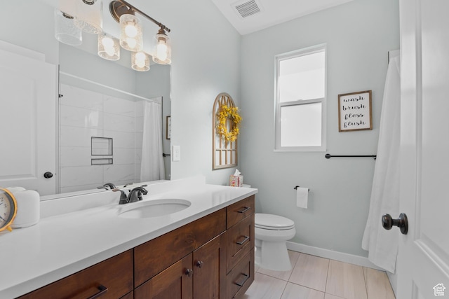 1984 S 4300 W, Ogden, UT 84401 - full bath featuring vanity, a shower with curtain, visible vents, toilet, and baseboards