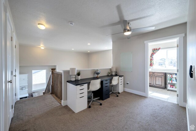 4726 W Plainfield Rd S, Herriman, UT 84096 - office space with recessed lighting, light colored carpet, a textured ceiling, and baseboards