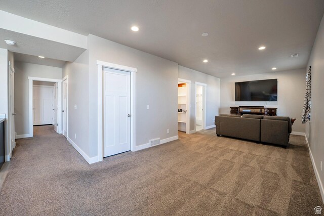 4726 W Plainfield Rd S, Herriman, UT 84096 - living area with visible vents, recessed lighting, baseboards, and carpet