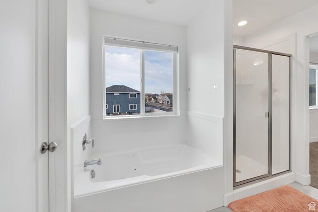1373 E Bell Buoy Way S, Eagle Mountain, UT 84005 - full bathroom with a shower stall and a garden tub
