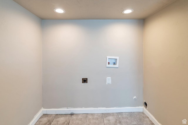 252 E 31st S, Ogden, UT 84401 - laundry area with electric dryer hookup, recessed lighting, baseboards, hookup for a washing machine, and laundry area
