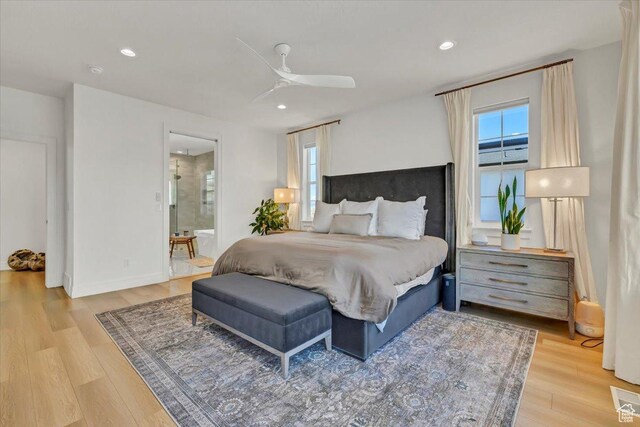 4875 N Vialetto Way, Lehi, UT 84043 - bedroom with recessed lighting, light wood-type flooring, and multiple windows
