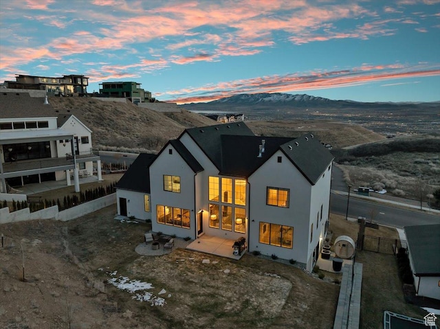 4875 N Vialetto Way, Lehi, UT 84043 - exterior space featuring a patio area, stucco siding, a mountain view, and fence