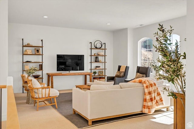4875 N Vialetto Way, Lehi, UT 84043 - carpeted living area featuring recessed lighting and visible vents