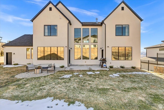 4875 N Vialetto Way, Lehi, UT 84043 - rear view of property with stucco siding, a patio, and fence