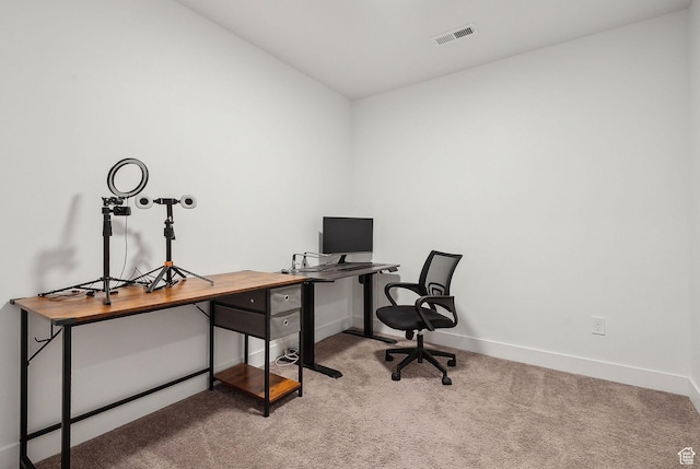 4905 E Lake Corner Dr, Eagle Mountain, UT 84005 - home office featuring carpet, visible vents, and baseboards