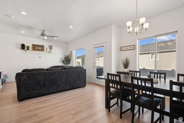 4905 E Lake Corner Dr, Eagle Mountain, UT 84005 - dining room with recessed lighting, a healthy amount of sunlight, and light wood-style flooring