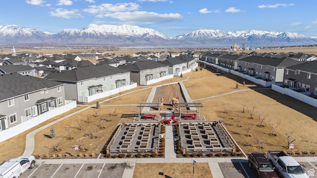 4905 E Lake Corner Dr, Eagle Mountain, UT 84005 - drone / aerial view featuring a mountain view and a residential view