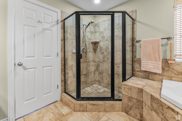 3265 N 1050 W, Pleasant View, UT 84414 - full bathroom with a bath, a shower stall, and tile patterned floors