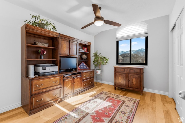 3265 N 1050 W, Pleasant View, UT 84414 - office space featuring a ceiling fan, baseboards, and light wood finished floors