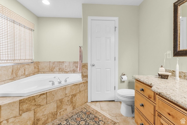 3265 N 1050 W, Pleasant View, UT 84414 - full bathroom featuring toilet, a bath, vanity, and tile patterned flooring