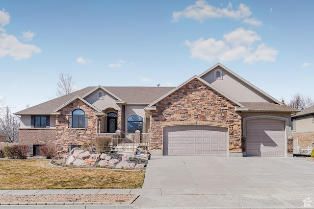 3265 N 1050 W, Pleasant View, UT 84414 - ranch-style house featuring stucco siding, concrete driveway, an attached garage, and fence