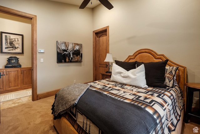 8376 E Aspen Rdg Unit 44, Heber City, UT 84032 - bedroom featuring light carpet and a ceiling fan