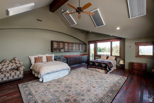 8376 E Aspen Rdg Unit 44, Heber City, UT 84032 - bedroom with recessed lighting, beam ceiling, dark wood finished floors, and high vaulted ceiling