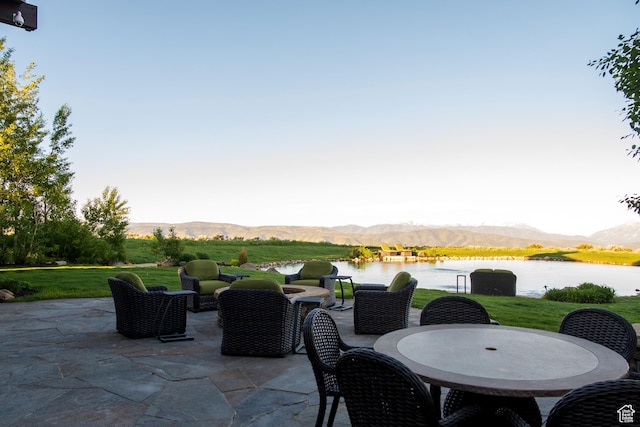 8376 E Aspen Rdg Unit 44, Heber City, UT 84032 - view of patio featuring a water and mountain view