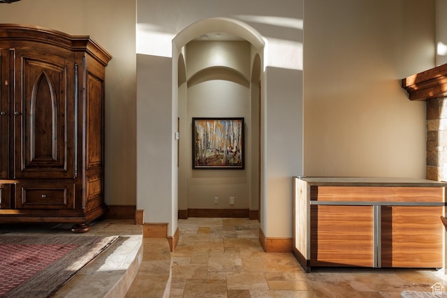 8376 E Aspen Rdg Unit 44, Heber City, UT 84032 - corridor with stone tile flooring and baseboards