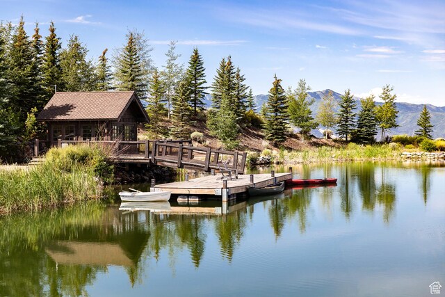 5790 Cobalt Cir, Park City, UT 84098 - dock area featuring a water and mountain view