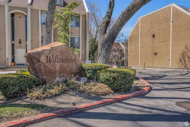 view of community sign