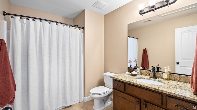 69 W Grove Creek Cir N, Farmington, UT 84025 - full bathroom featuring toilet, tile patterned flooring, vanity, and curtained shower