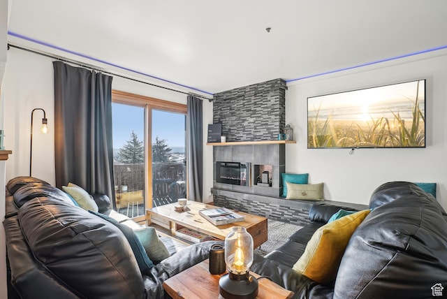 7035 N 2200 W Unit 3O, Park City, UT 84098 - living area with a fireplace