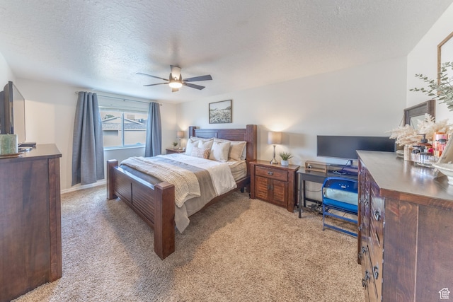 2350 N 720 W, Layton, UT 84041 - bedroom with a textured ceiling, light colored carpet, and ceiling fan