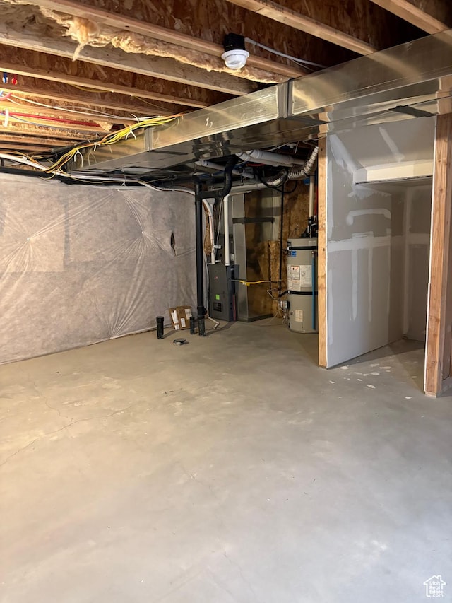 12734 S 1630 W, Riverton, UT 84065 - unfinished below grade area with secured water heater and heating unit