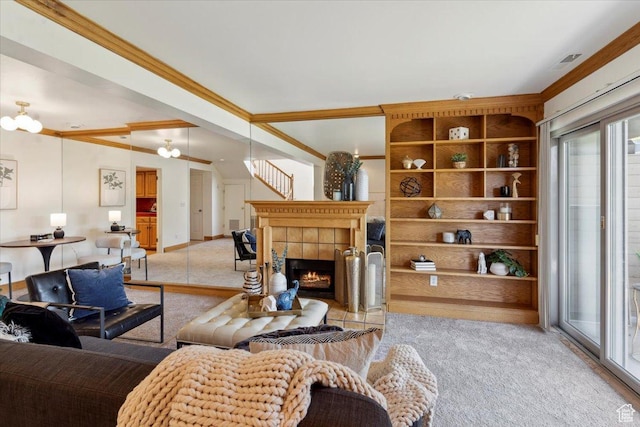 1231 E Brickyard Rd Unit 505, Millcreek, UT 84106 - living room with light carpet and a tile fireplace