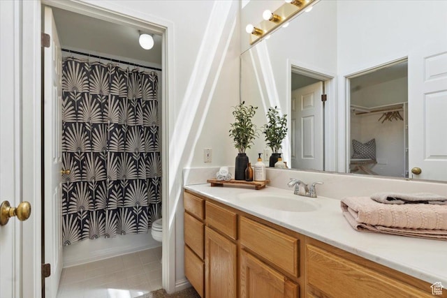 1231 E Brickyard Rd Unit 505, Millcreek, UT 84106 - full bath featuring vanity, a shower with shower curtain, and tile patterned flooring