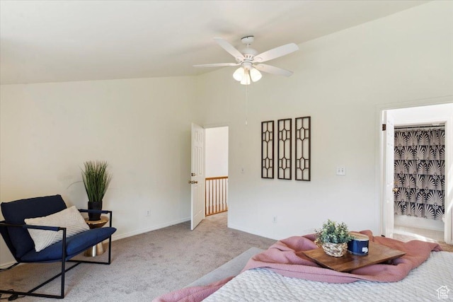 1231 E Brickyard Rd Unit 505, Millcreek, UT 84106 - carpeted bedroom featuring lofted ceiling and ceiling fan