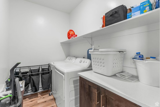 1639 E Yant Flant Dr, St George, UT 84790 - laundry room featuring light wood-type flooring and washing machine and clothes dryer