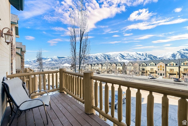 3518 N Moose Hollow Dr Unit 1402, Eden, UT 84310 - wooden deck with a mountain view and a residential view