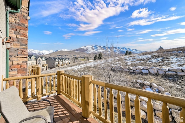 3518 N Moose Hollow Dr Unit 1402, Eden, UT 84310 - wooden terrace with a mountain view and a residential view