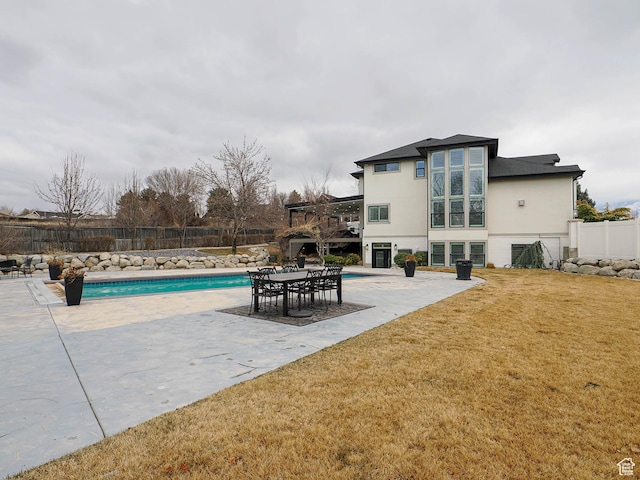 1146 W Jordan River Dr, South Jordan, UT 84095 - view of pool featuring a patio, a yard, fence, and a fenced in pool