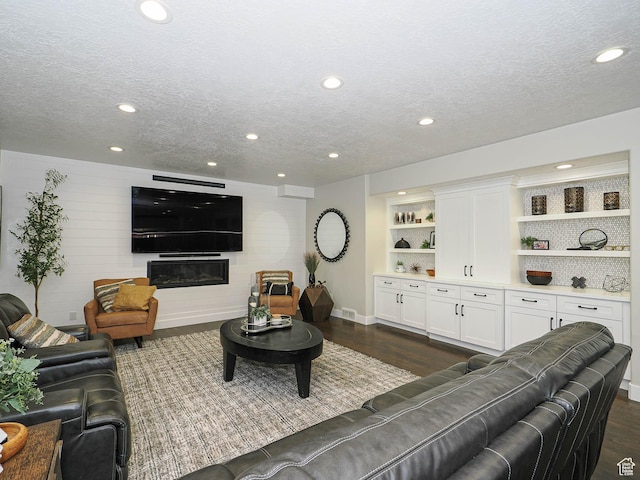 1146 W Jordan River Dr, South Jordan, UT 84095 - living room featuring dark wood finished floors and a textured ceiling
