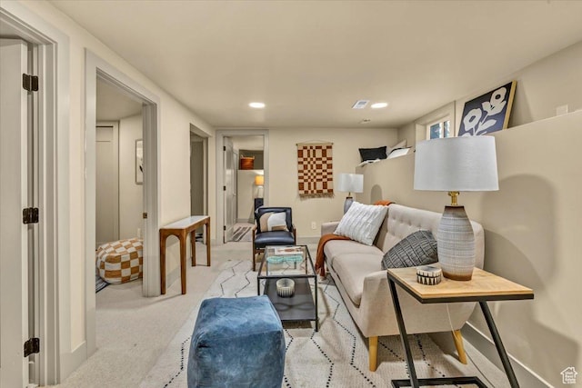 1444 E Sherman Ave, Salt Lake City, UT 84105 - living area with recessed lighting and carpet flooring