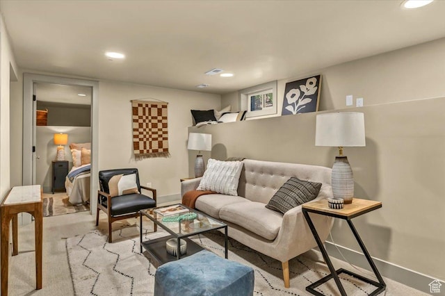 1444 E Sherman Ave, Salt Lake City, UT 84105 - living area with recessed lighting, baseboards, and visible vents