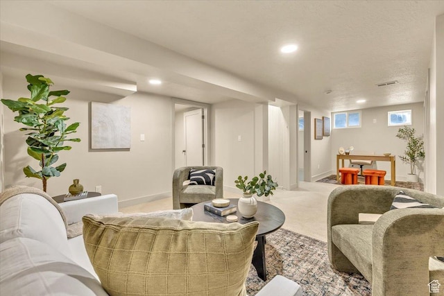 1662 E Browning Ave, Salt Lake City, UT 84105 - living area featuring recessed lighting, baseboards, and light colored carpet