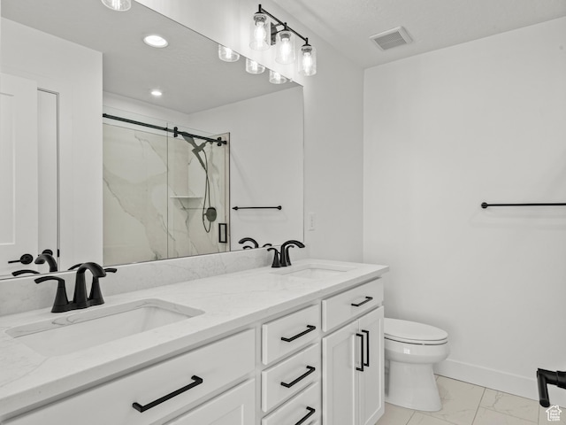 1151 Gambel Oak Way Unit 54, Park City, UT 84098 - bathroom featuring a sink, visible vents, toilet, and marble finish floor