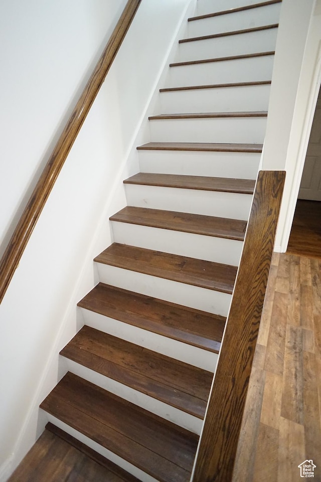 6835 S Larabrook Way, West Jordan, UT 84084 - staircase featuring wood finished floors