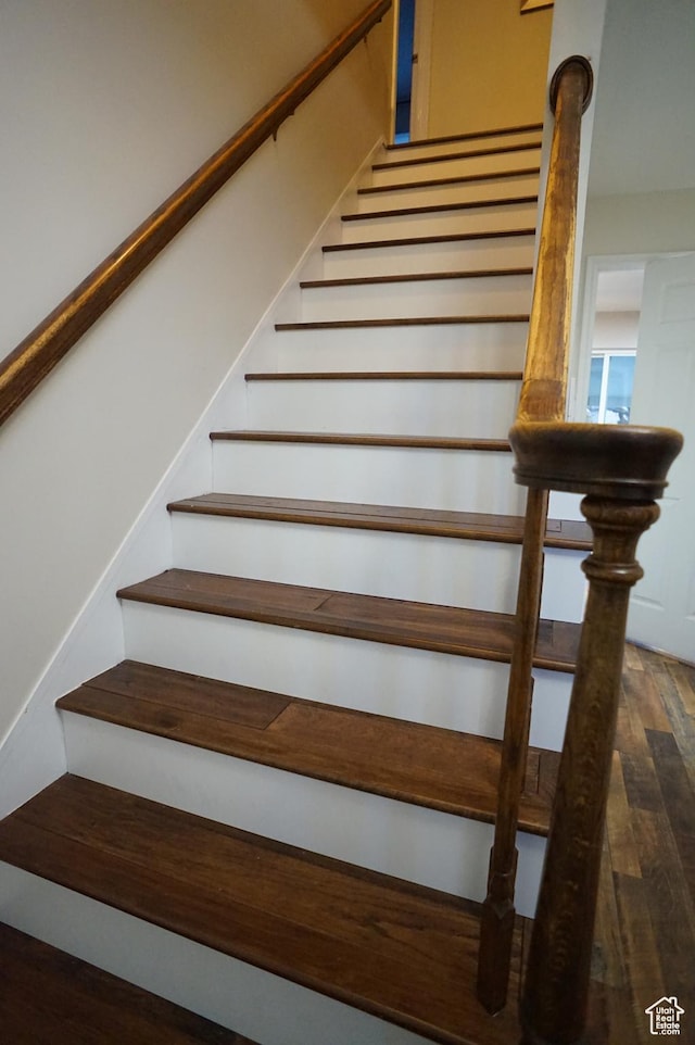 6835 S Larabrook Way, West Jordan, UT 84084 - staircase with wood finished floors