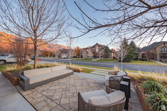 view of patio / terrace featuring a residential view