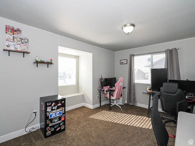 3765 E Cunninghill Dr, Eagle Mountain, UT 84005 - home office featuring baseboards and dark carpet