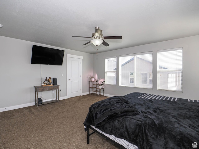 3765 E Cunninghill Dr, Eagle Mountain, UT 84005 - bedroom featuring multiple windows, baseboards, carpet floors, and ceiling fan