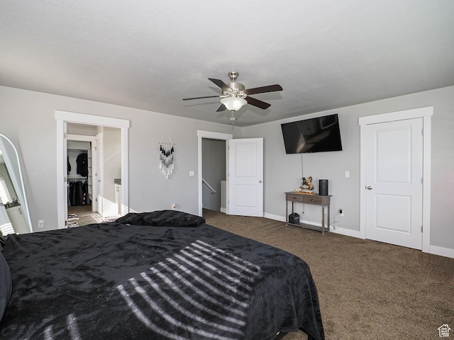 3765 E Cunninghill Dr, Eagle Mountain, UT 84005 - bedroom featuring a ceiling fan, baseboards, and carpet floors