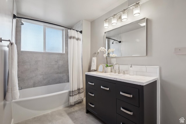 118 N Iowa Ave, Ogden, UT 84404 - bathroom featuring tile patterned floors, vanity, and shower / tub combo