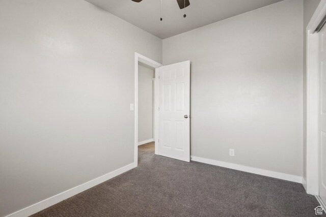 118 N Iowa Ave, Ogden, UT 84404 - interior space with baseboards, ceiling fan, and dark carpet