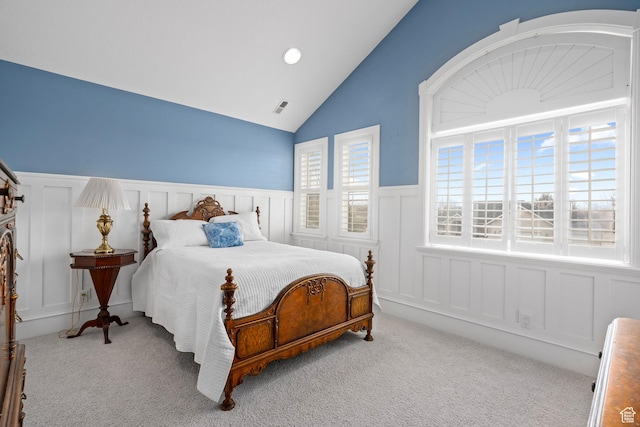 5798 W 11350 N, Highland, UT 84003 - bedroom with a decorative wall, carpet flooring, visible vents, and a wainscoted wall