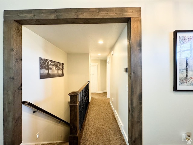 5517 S 6800 W, Hooper, UT 84315 - hallway featuring recessed lighting, baseboards, an upstairs landing, and carpet