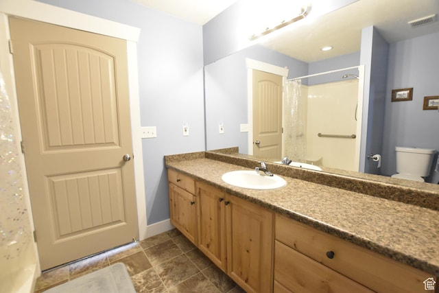 342 S 1250 E, Hyrum, UT 84319 - bathroom with toilet, a shower with shower curtain, baseboards, and vanity